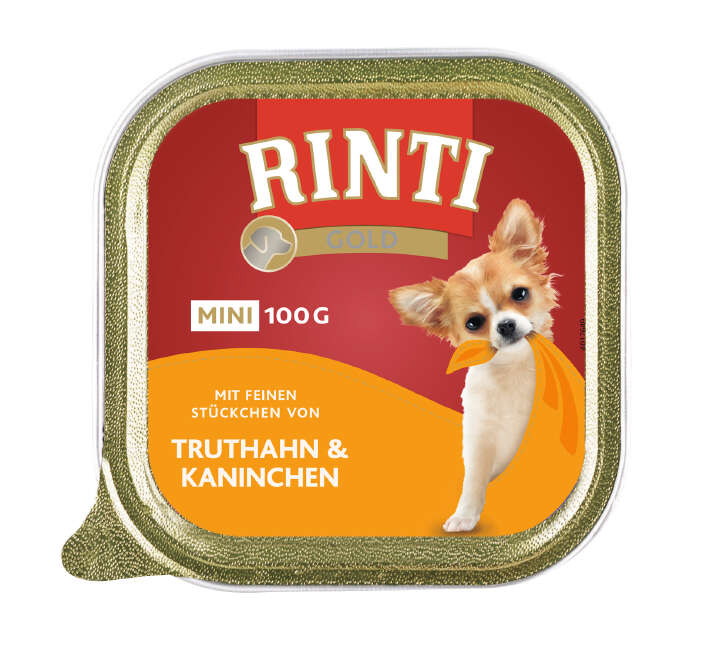RINTI Hunde-Nassfutter Gold Mini Truthahn+Kaninchen